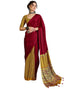 Vasthrlay Printed Tassels Unstitched Maroon Saree