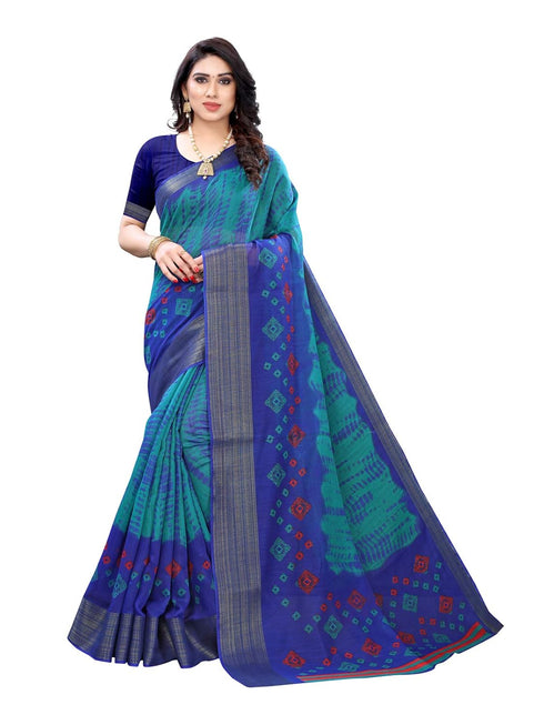 Vasthrlay Womens Cotton Blouse Teal Saree