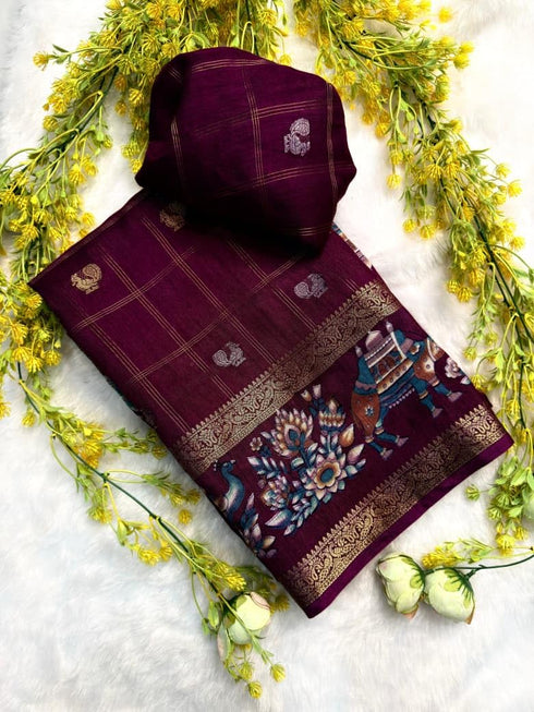 Vasthrlay Kalamkari Tussar Saree