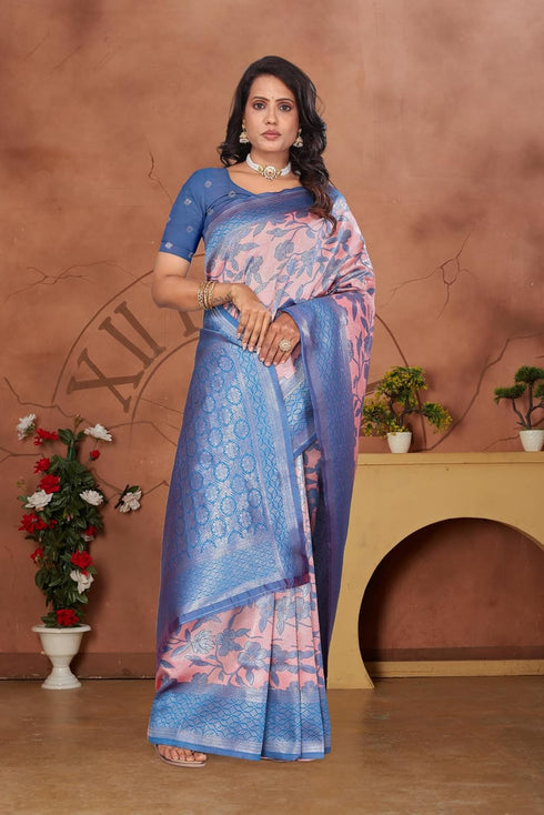 Vasthrlay Kanjivaram Blouse Purple Peachpurple