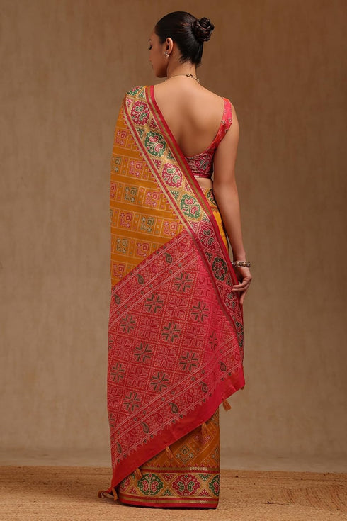 Vasthrlay Mustard Woven Design