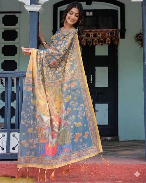 Vasthrlay Printed Handloom Unstitched