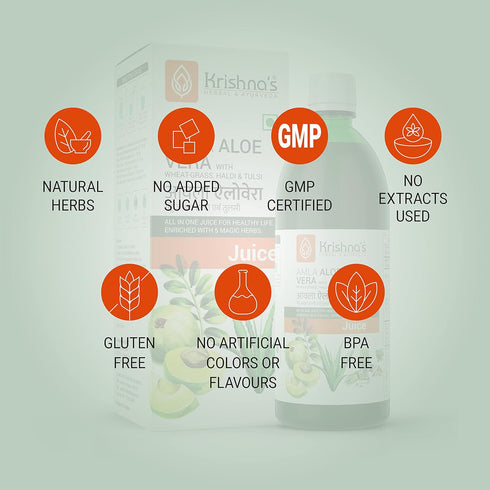 Krishna'S Herbal & Ayurveda Aloe+ Amla Juice 500Ml