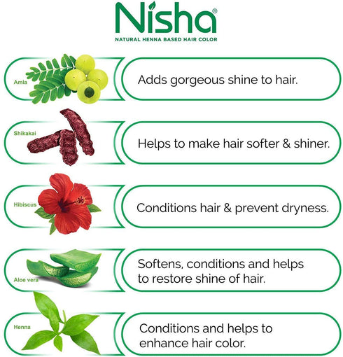 Nisha Natural Henna Powder - Natural Black