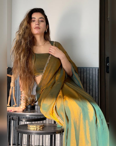VasthrlayBoarder Unstitched Chhaava Mustardddd Mustard Free Ethnic Wear