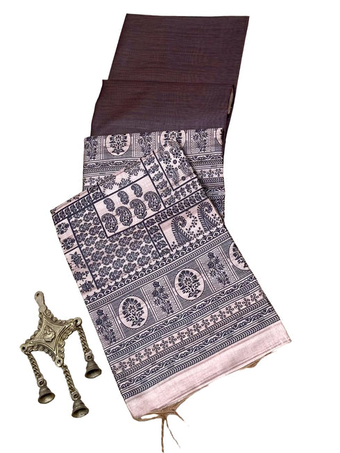 Vasthrlay Tussar Saree Kalamkari