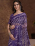 Vasthrlay Shimmer Georgette Unstitched Black Saree