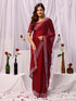 Vasthrlay Womens Chiffon Unstitched Maroon Saree