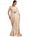 Vasthrlay Womens Printed Unstitched Beige Saree