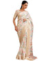 Vasthrlay Womens Printed Unstitched Beige Saree