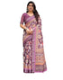 Vasthrlay Womens Printed Purple Saree With Unstitched Blouse Piece