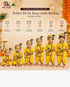 PK HUB Kid's Cotton Yellow Krishna Style Kurta Dhoti Dress Set with Bansuri, Mukut & Patka