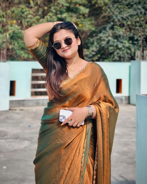 Vasthrlay Boarder Unstitched Chhaavac Mustard Free Ethnic Wear