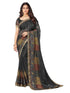Vasthrlay Chiffon Tassels Unstitched Dark Green Saree