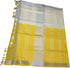 Vasthrlay Handloom Bhagalpuri Two Dye Attached Yellow Cream White
