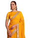Vasthrlay Georgette Embroidery Unstitched Yellow Saree