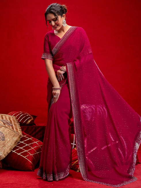 Vasthrlay Bandhani Printed Dusty Saree