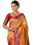 Vasthrlay Womens Banarasi Unstitched Yellow Saree