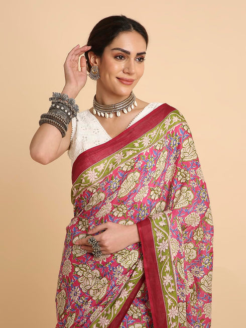Vasthrlay Lightweight Breathable Traditional Printed Saree