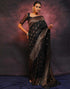 Vasthrlay Banarasi Kanjivaram Unstitched Teal Saree