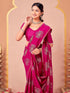 Vasthrlay Vichitra Printed Unstitched Maroon Saree