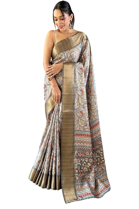 Vasthrlay Kanjivaram Kalamkari Printed Ethnic Wear