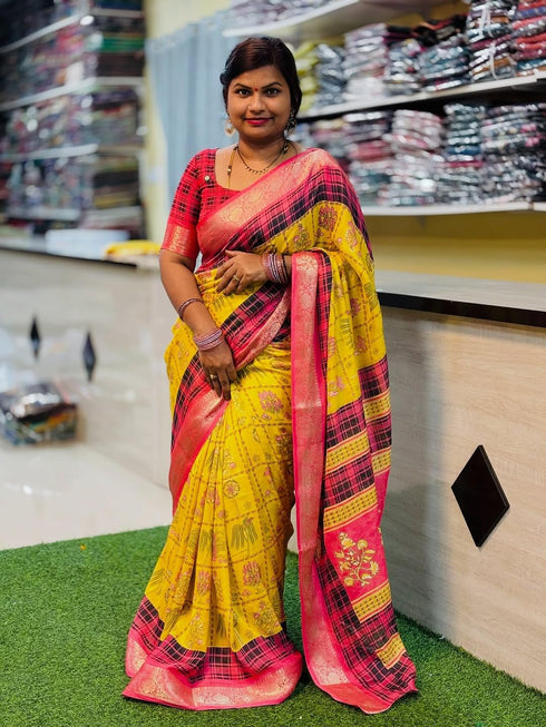 Vasthrlay Printed Checked Lightweight