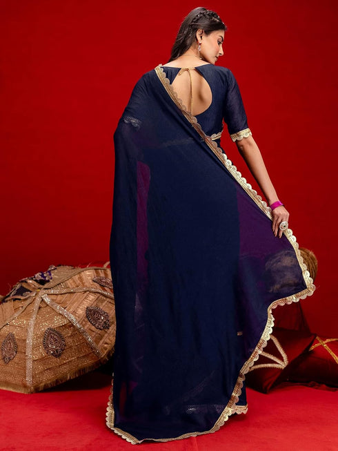 Vasthrlay Blouse Rust Saree