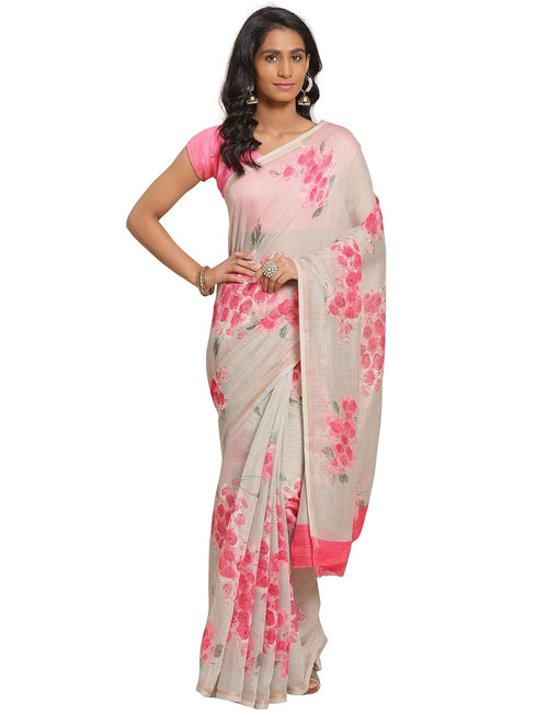 Vasthrlay Floral Unstitched Yellow Ethnic Wear