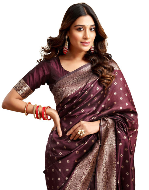Vasthrlay Banarasi Kanjivaram Kanchipuram Pari 160 Saree With Blouse Piece