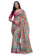 Vasthrlay Womens Printed Unstitched Multicolor Saree