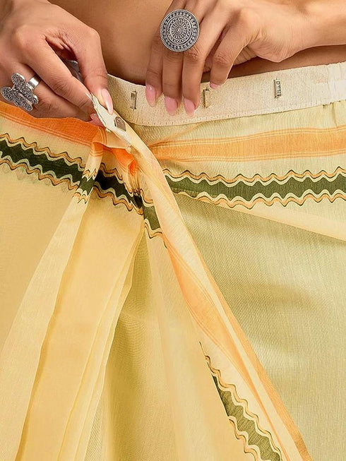 Vasthrlay Chanderi Printed Coffee Saree