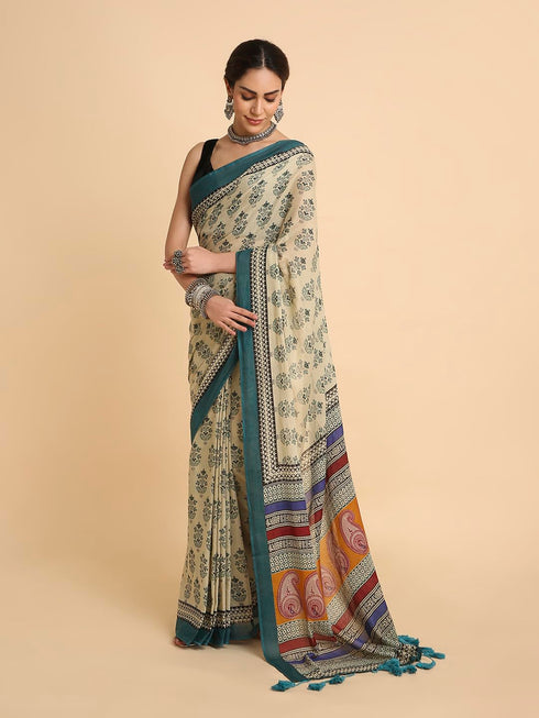 Vasthrlay Lightweight Breathable Traditional Printed Saree