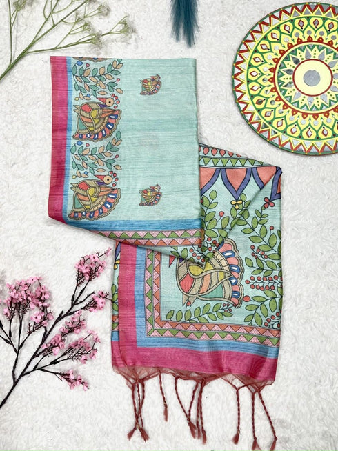 Vasthrlay Tussar Saree Madhubani