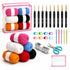 Crochet Set, Complete Crochet Kit for Beginners with 9 Ergonomic Hooks, 6 Soft Yarn Balls