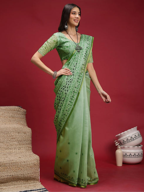 Vasthrlay Madhubani Printed Unstitched Hs Ethnic Wear