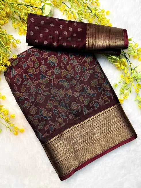Vasthrlay Kalamkari Digital Piece Navy