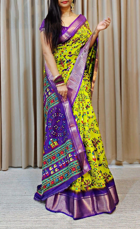 Vasthrlay White Sequins Unstitched Saree