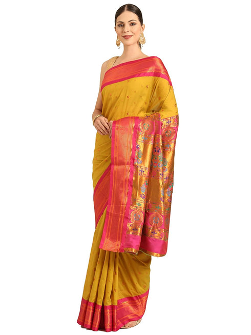 Vasthrlay Paithani Orange Saree