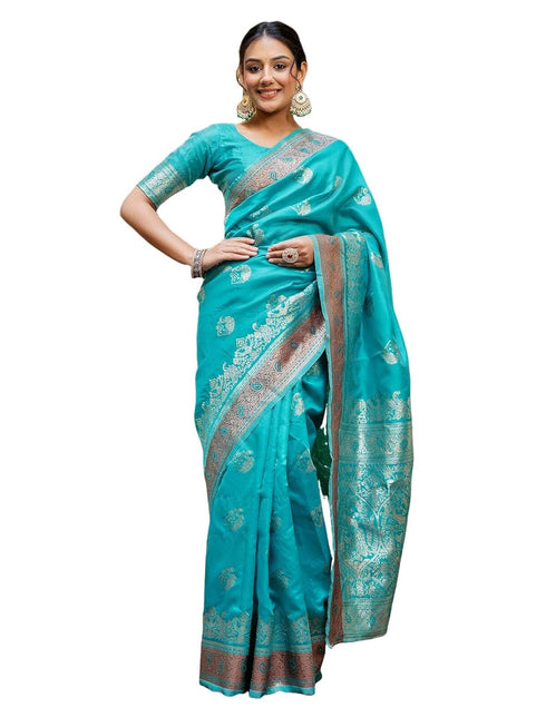 Vasthrlay Banarasi Weaving Peach Saree