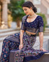 Vasthrlay Printed Traditional Patola Inspired Navyblue