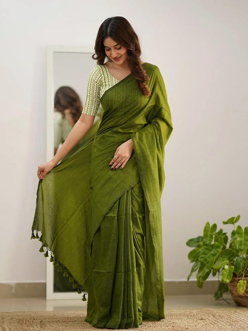 Vasthrlay Handloom Printed Unstitched Purple Ethnic Wear
