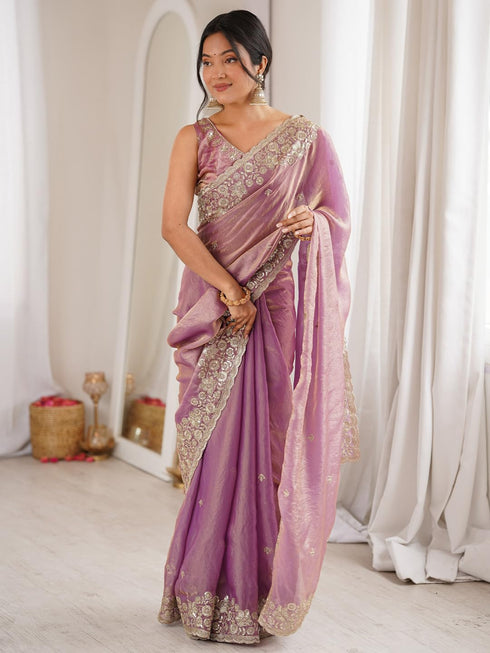 Vasthrlay Lavender Embroidery Unstitched Vt Ethnic Wear