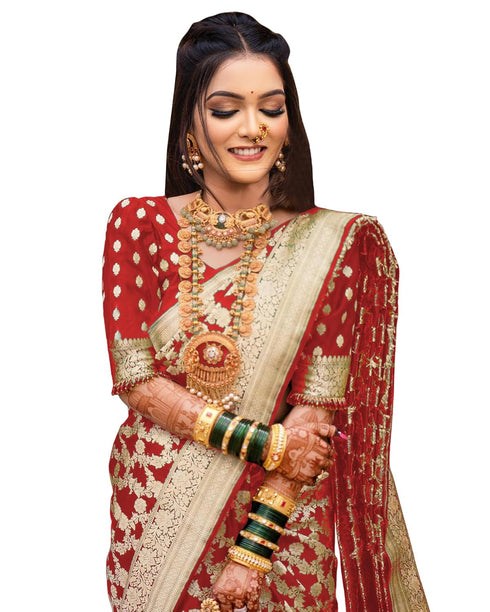 Vasthrlay Saree Kanjivaram Silk Pari Maroon