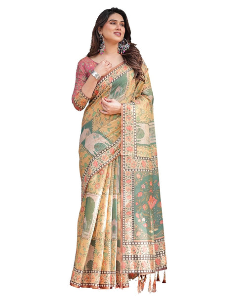 Vasthrlay Cotton Handloom Tassels Saree