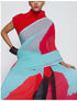VasthrlayCrushed Georgette Unstitched Blue Red Ethnic Wear