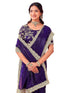 Vasthrlay Sequins Embroidery Unstitched Purple Saree