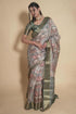 Vasthrlay Earthy Multicolor Abstract Print Polyester Saree With Antique Zari Border And Unstitched Blouse Piece
