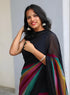 Vasthrlay Black Unstitched Saree