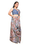 Vasthrlay Brown Womens Linen Ready To Wear Saree